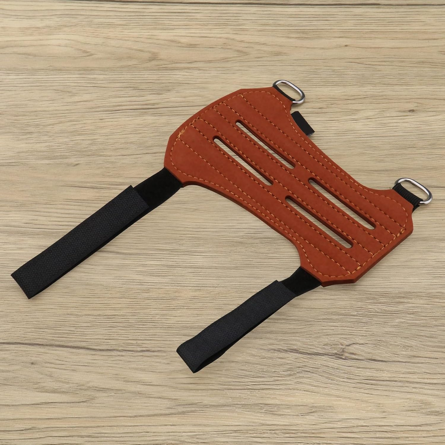 SG Store Outdoor Archery Arm Guard Archery Protective Gear Outdoor Arm Guard with Reverse Hair Suitable for Traditional Archery Forearm Protection Brown