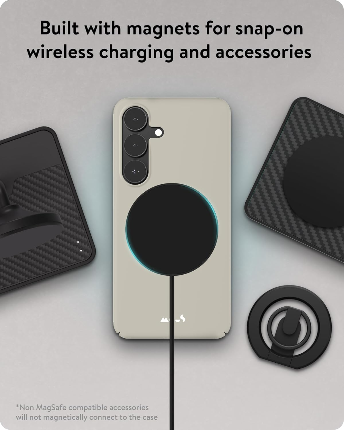 Mous for Samsung Galaxy S25 Case Slim Magsafe Compatible - Super Thin 2.0 - Magnetic Phone Cover - Sand image number 3