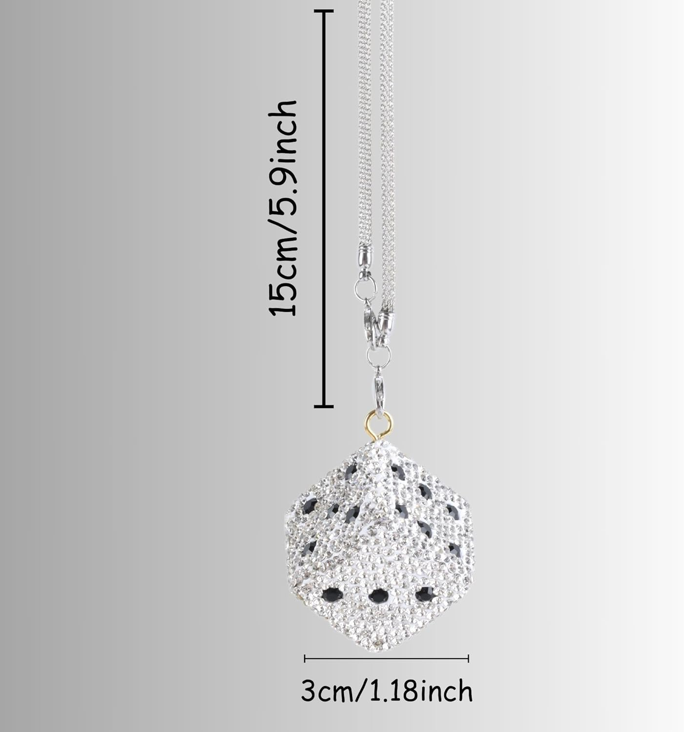 Creative Hanging Dice with Dots Car Rearview Mirror Charm, Bling Car Charm, Rear View Mirror Accessories, Stylish Auto Interior Decor image number 5