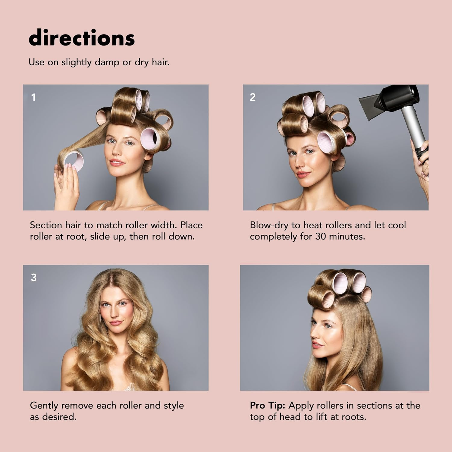 The Hair Edit Ceramic Core Hair Rollers for Salon-Quality Volume Professional Grade Thermal Rollers, Heat or No-Heat Styling, Soft Waves & Bouncy Blowouts, Root Lift, Long-Lasting Shine 9 Pack image number 4