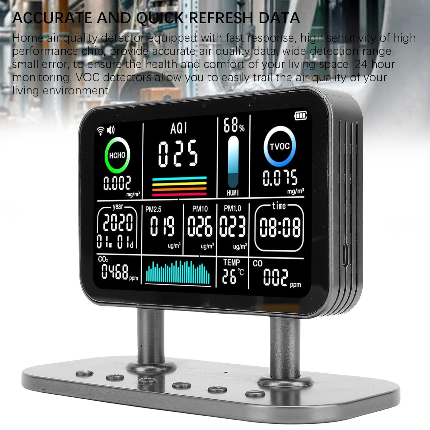 13 in 1 Professional Indoor Air Quality Meter Fast Response and High Sensitivity Accurate Air Quality Measurement with Long Battery Life Stylish and Compact Portable Multi