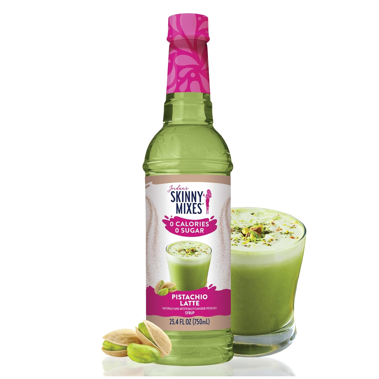 Jordan'S Skinny Mixes Syrups Pistachio Latte, Barista Collection Sugar Free Coffee Flavoring Syrup, 720.1 G (Pack of 1) Bottle image number 5
