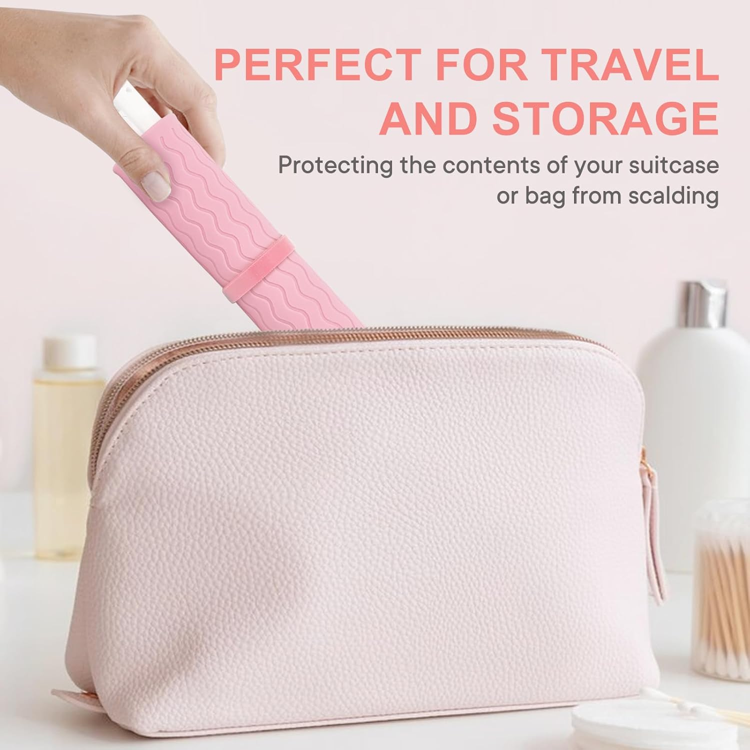 Suafrnut Oversize Silicone Heat Resistant Mat, Portable Travel Mat Cover for Curling Irons, Flat Irons, Hair Straightener and Hot Hair Styling Tools(14.2" X 11") - Hotpink image number 5