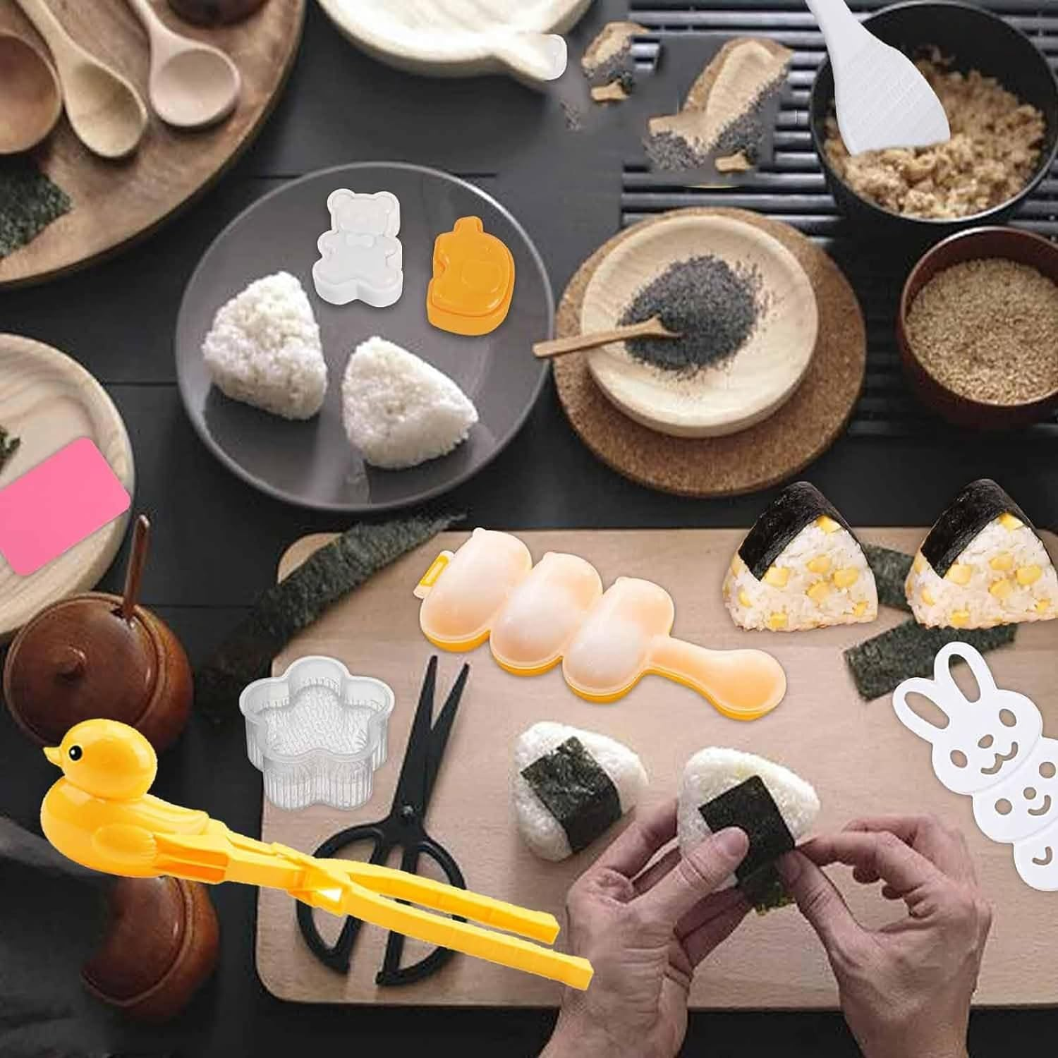 Duck Rice Mold, Rubber Duck Rice Mold, Rice Duck Mold, Rice Ball Mold, Animal Shapes Sushi Mold, Snowball Maker Toys, 4Pcs Cute Bear Duck Snowball Clip Snow Clay Ball Maker-4Pcs-06 image number 3