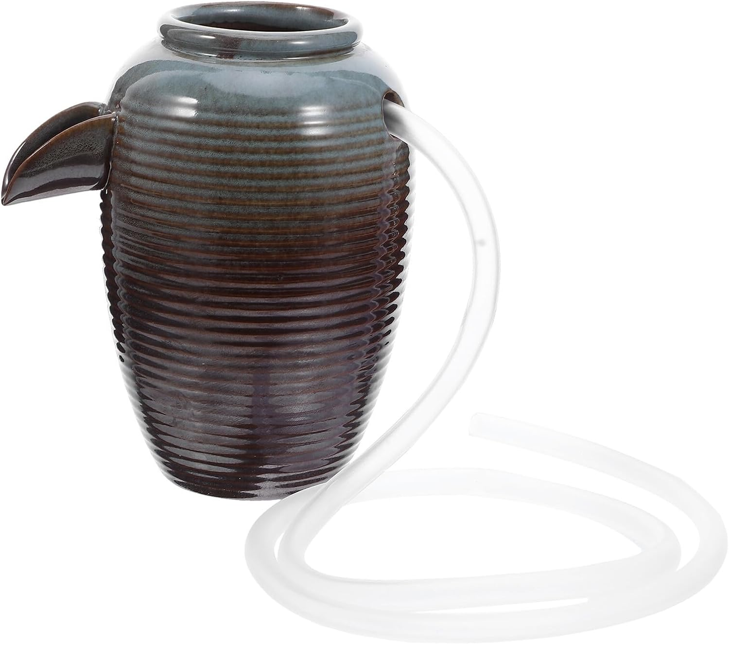 MERRYHAPY Ceramic Jar Water Fountain Spitter for Fish Outdoor Garden Decor Ancient Design Ceramic Build with Efficient Water Circulation Low Maintenance Landscape Ornament for Patio And image number 3