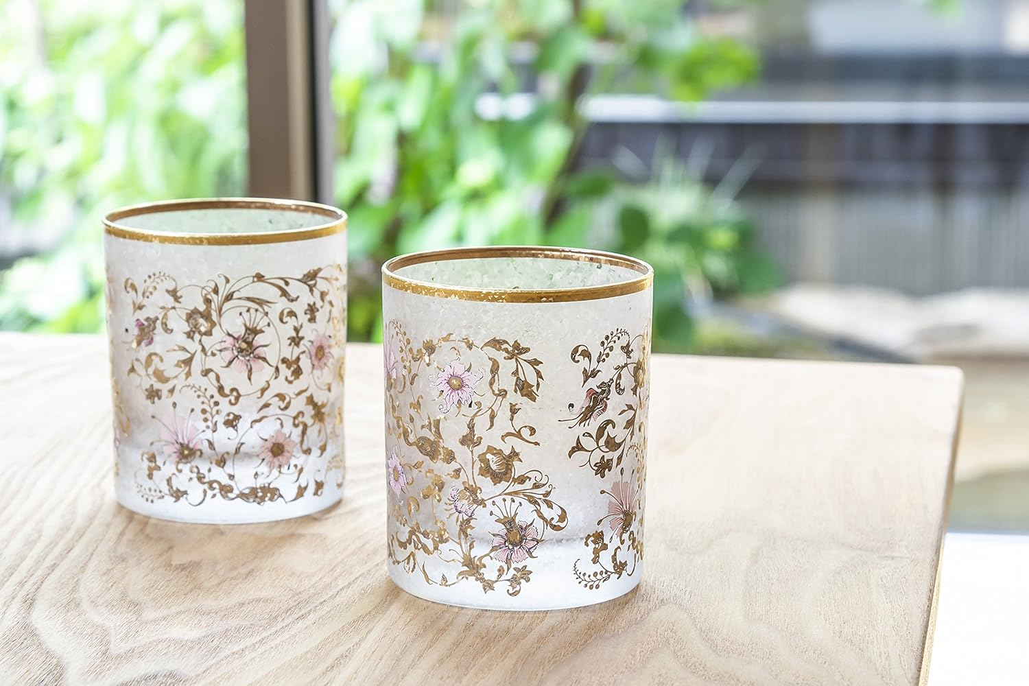 ADERIA S6102 El Dorado Rock Glasses, Pair Set, Arabesque Gold, 10.1 Fl Oz (300 Ml), Made in Japan, Presentation Box, Father'S Day, Mother'S Day, Respect for the Aged, Whiskey Glasses, Stylish, Birthday, 60Th Birthday, Celebration, Men'S, Birthday Gift, Thin, Retirement, Wedding, Shochu, Whiskey Glass image number 1