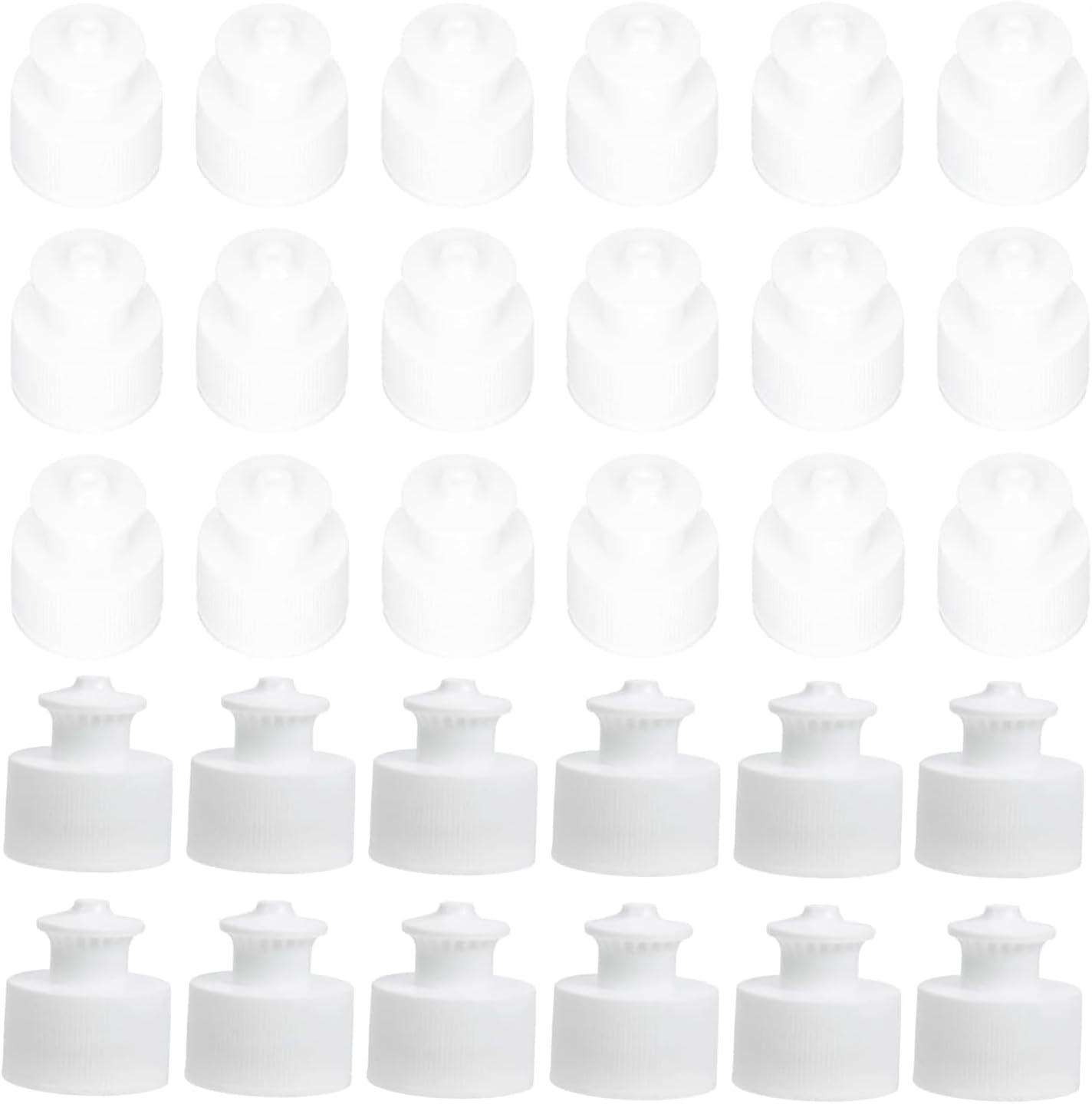 Plastic Push Pull Replacement Bottle Caps, Pack of 30, White Sports Water Bottle Cap Water Bottle Lid Replacement Water Bottle Accessories Empty Refill Bottle Caps