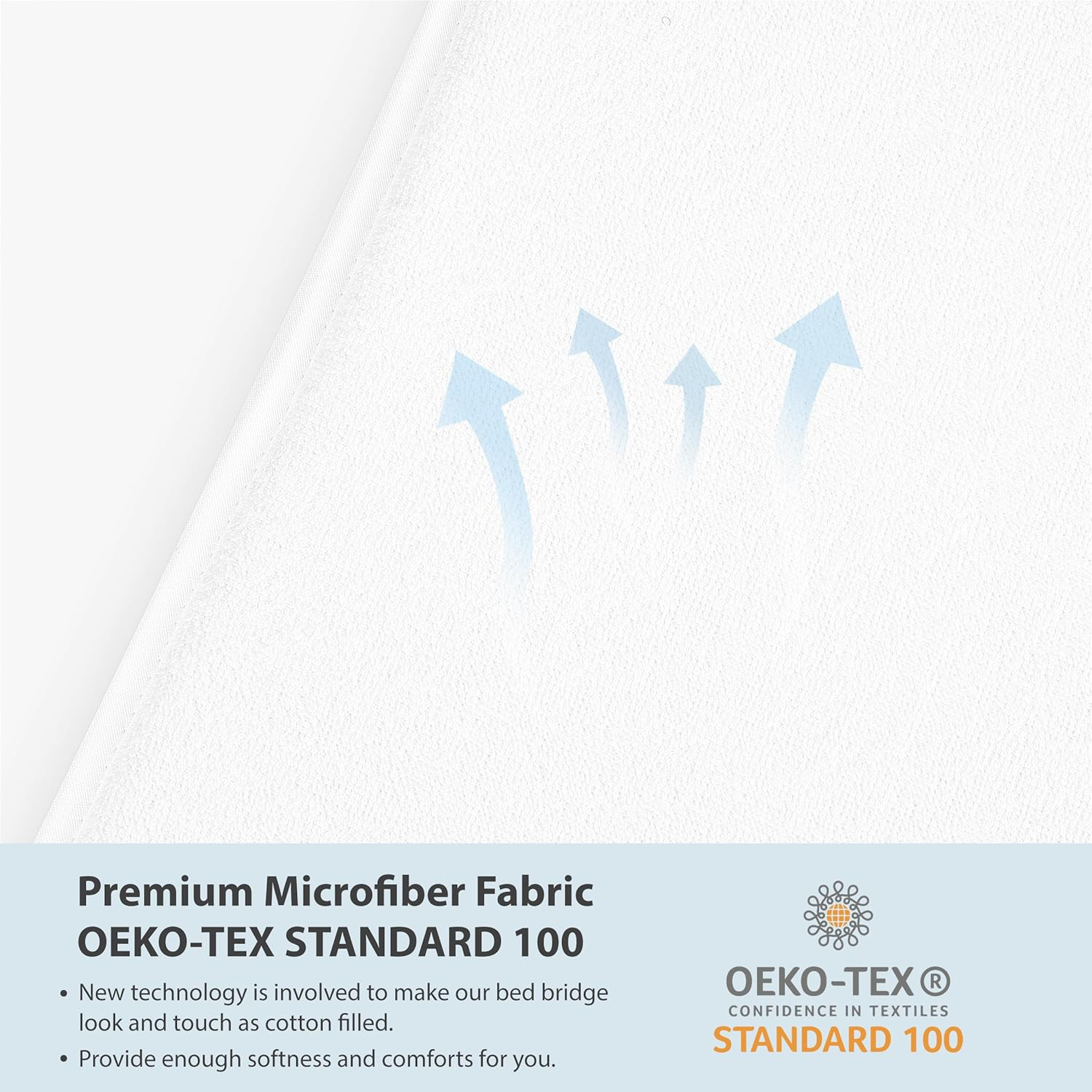 Ruili Bed Bridge Twin to King Converter Kit - Mattress Connector with Strap - Extra Wide Soft Bed Gap Filler - Adjustable Comfortable Bed Connector - Storage Bag Included (Cotton) - White image number 5