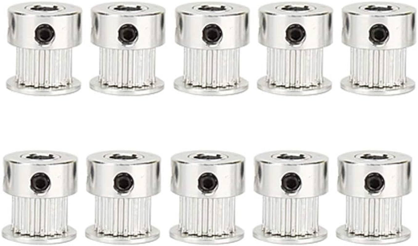 Bore Aluminum Timing Pulley, 5Pcs Teeth Pulley, Timing Belt Pulley Sturdy GT2 16 Most NEMA 17 Stepper Motors for 3D Printer CNC image number 1