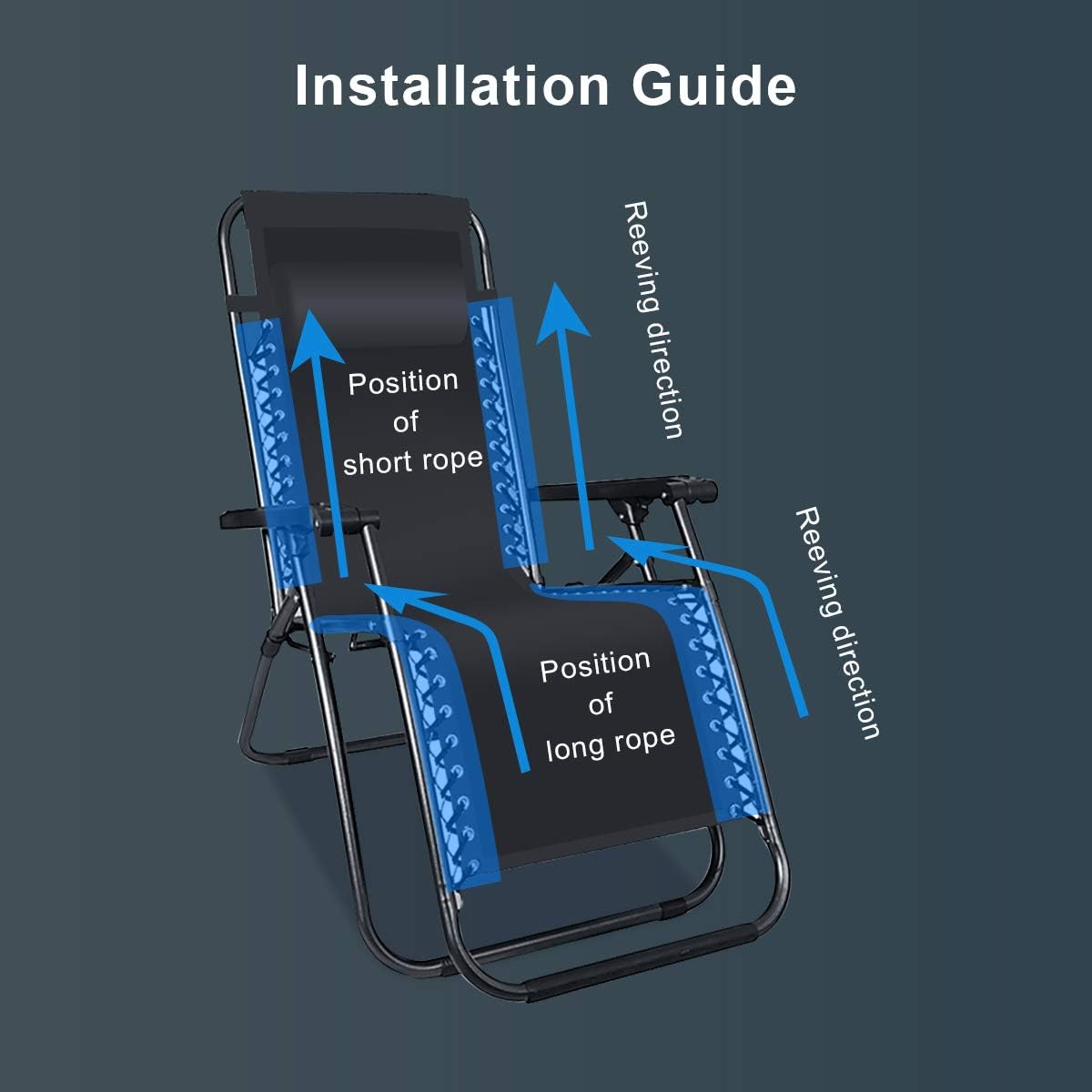Universal Zero Gravity Chair Repair Cord Kit, 4 Pack Replacement Elastic Cords Repair Tool Kit for Repairing Zero Gravity Chair, Recliners image number 1