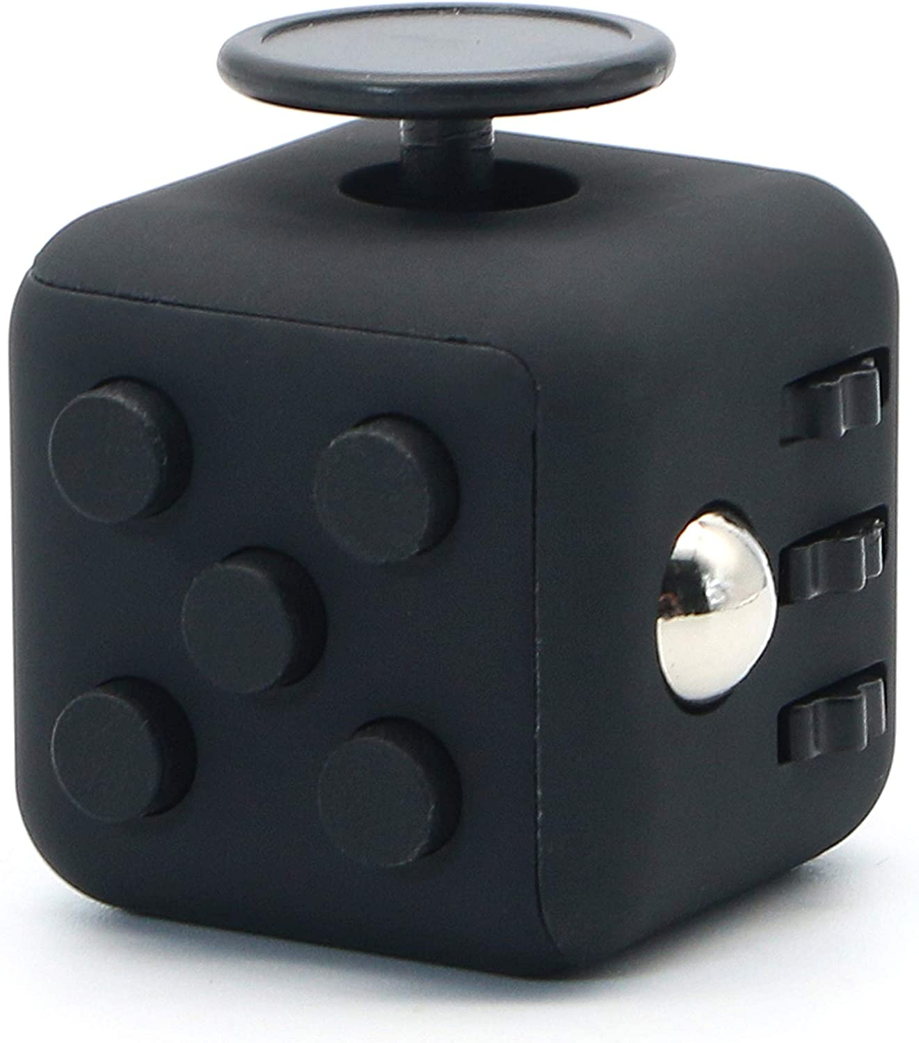 Fidget Cube Stress Anxiety Pressure Relieving Toy Great for Adults and Children[Gift Idea][Relaxing Toy][Stress Reliever][Soft Material] (Black&Black)