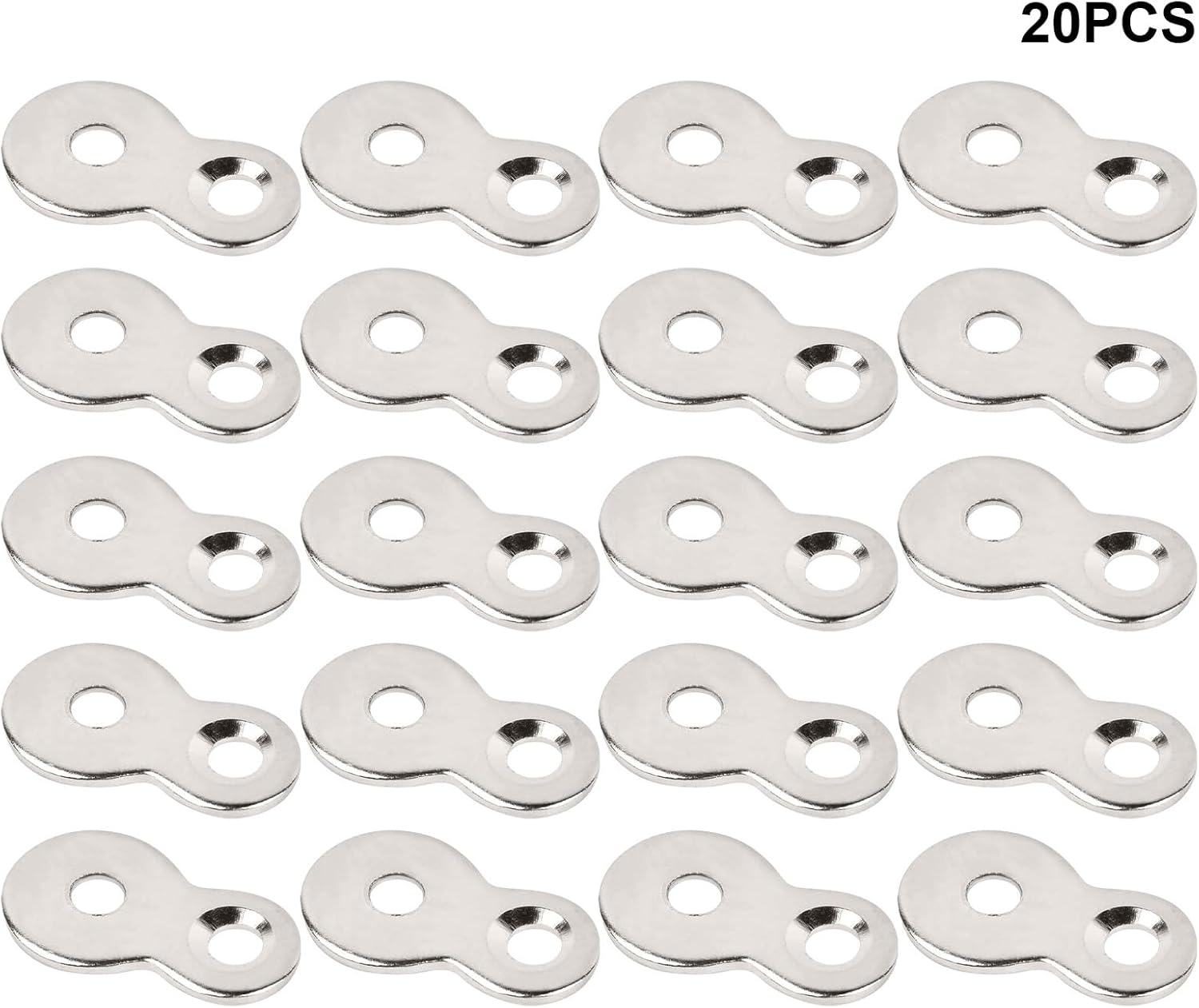 20Pcs Figure 8 Fastener Steel, Table Top Fasteners, Table Top Connector Desk Top Fasteners Clip for Wood Heavy Duty Easy Install Chair Table Top Repair(Silver) image number 2