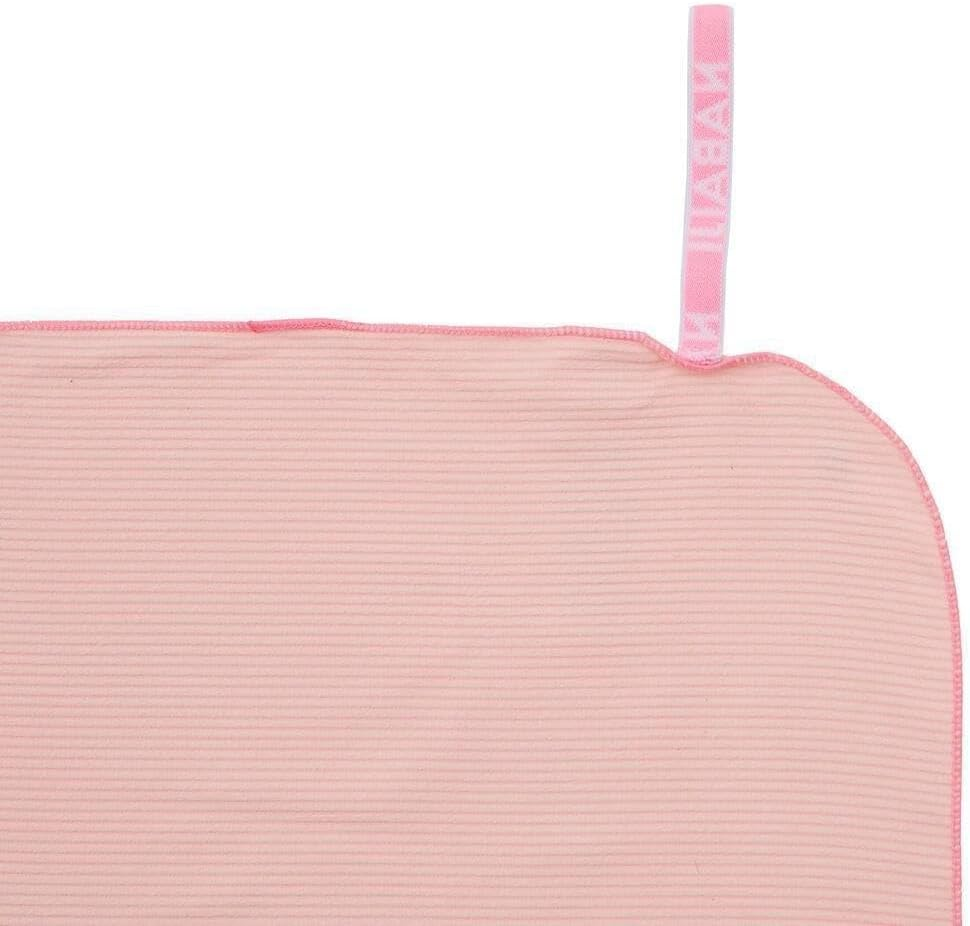 Nabaiji Decathlon Ultra Compact Microfibre Stiped Towel, Fluo Pale Peach, Large image number 1