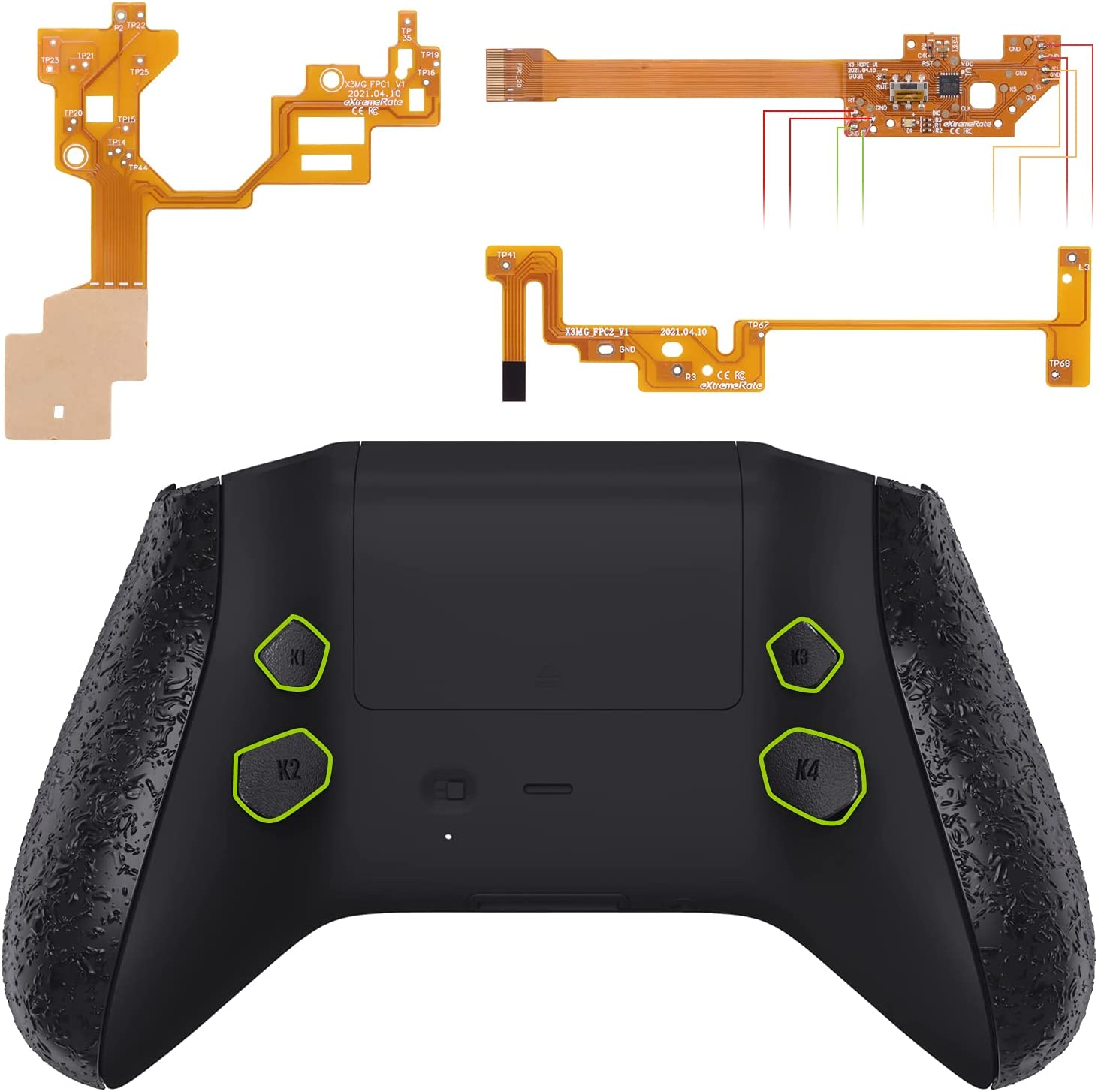 Extremerate Textured Green HOPE Programable Remap Kit for Xbox Series X/S Controller, Upgrade Boards & Redesigned Back Shell & Side Rails & Back Buttons for Xbox Core Controller