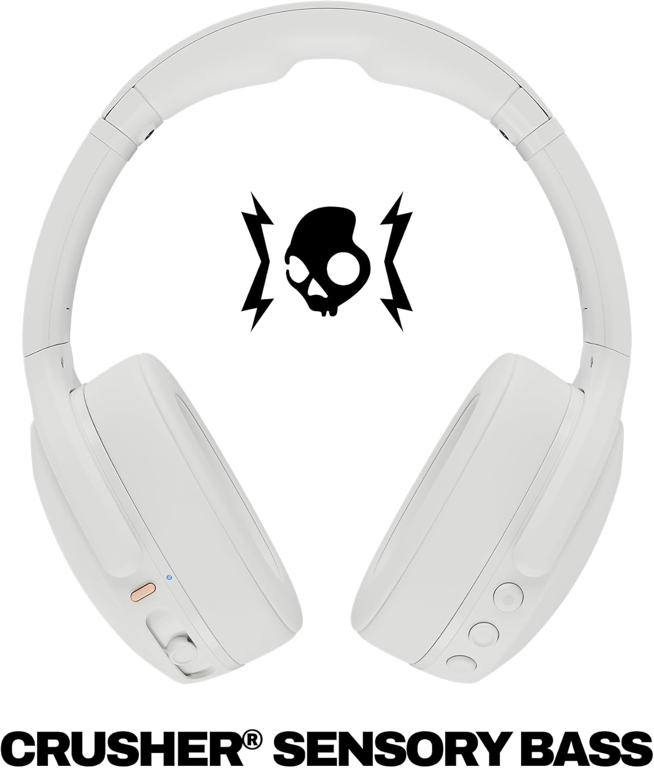 Skullcandy Crusher Evo Wireless Bluetooth Headphones with Multi-Sensory Bass and Charging Cable, Bone image number 5