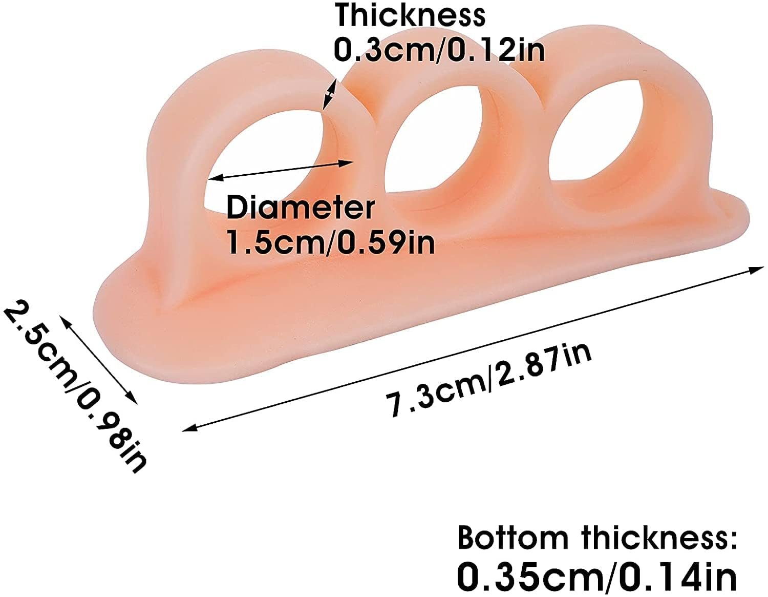 6 Pieces Hammer Toe Cushion - Hammer Toe Gel Pads Corrector & Straightener for Curled, Curved, Claw & Mallet Toe Relief - Right & Left Gel Support Crest Cushion (3 Hole Beige) image number 6