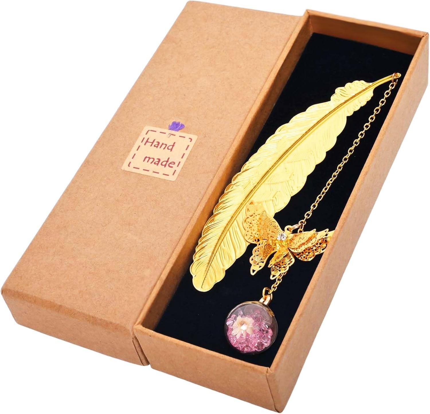 Metal Bookmark, 3D Butterfly Pendant Bookmarks, Vintage Metal Feather Bookmark Birthday Gift for Women Teachers, Unique Book Marks Mothers Day Christmas Gifts for Women Reader Girls Female Book Lover