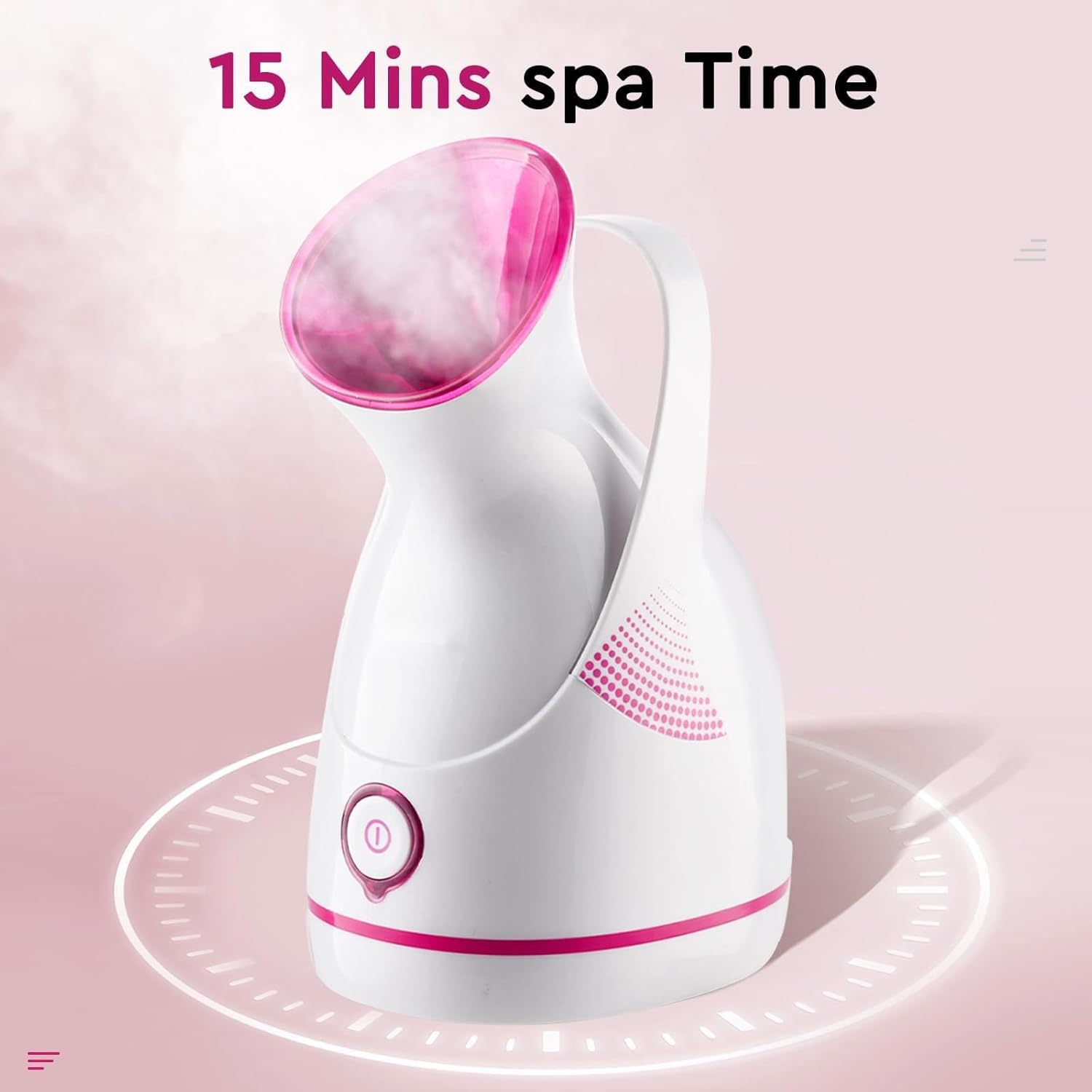Facial Steamer - Nano Ionic Face Steamer Warm Mist Steamer for Home Sauna SPA, Humidifier for Face Steamer for Deep Cleaning Unclogs Pores Sinuses - Bonus 5 Piece Stainless Steel Skin Kit Rose Red image number 2