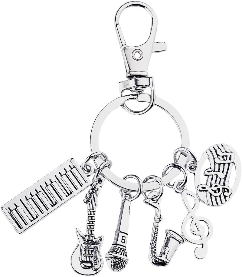Music Keychain Accessories Musical Gifts for Men Women Daughter Son Birthday Gifts for Music Lovers Musical Instrument Party Favors for Adults Music Lover Gift Keychain for Car Key Chain Music Charms image number 6