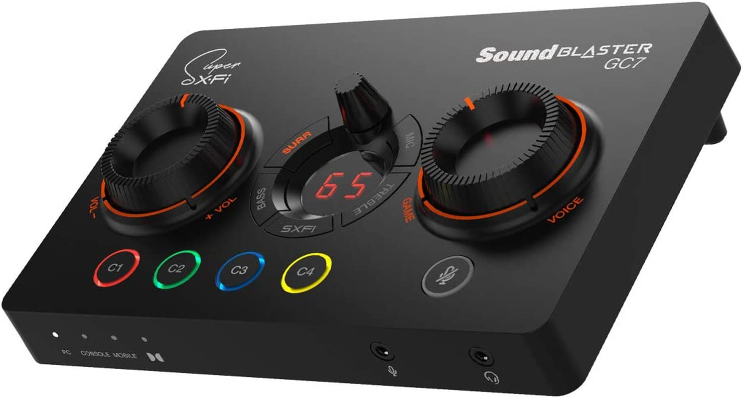 Creative Sound Blaster GC7 Game Streaming DAC Amp Ft Programmable Buttons, Super X-Fi, 7.1 Virtual Surround, Battle Mode, Scout Mode, Gamevoice Mix, for PC, PS4/PS5, Nintendo Switch, Xbox image number 6
