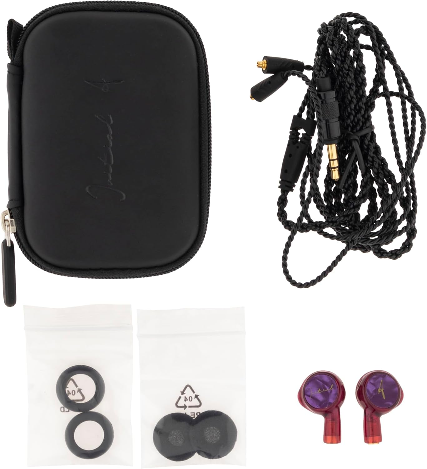Initial a - Yui - 0.56 Inch (14.2 Mm) Flat Drive Driver In-Ear Earphones, Purple, Approx. W 0.7 X H 1.2 X D 0.5 Inches (19 X 30 X 13 Mm) image number 3