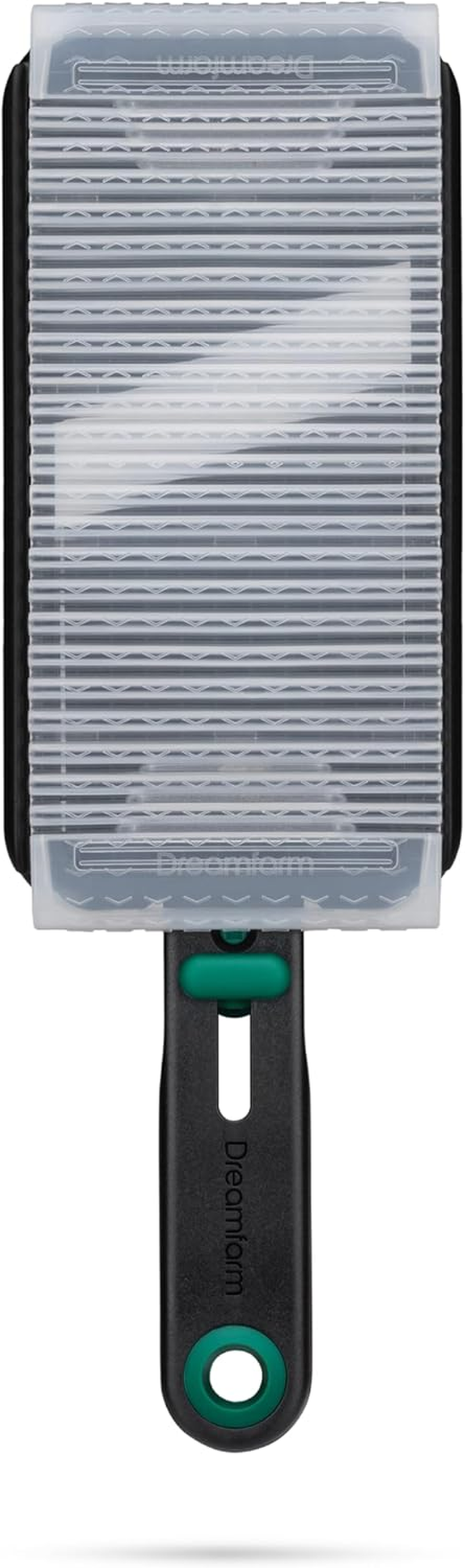 Dreamfarm Nocutu Handheld Safety Mandoline Slicer, Food Vegetable Cutter with Non-Slip Bowl Hook & Foot - Adjustable 1-3Mm Slicer, Black/Green image number 2