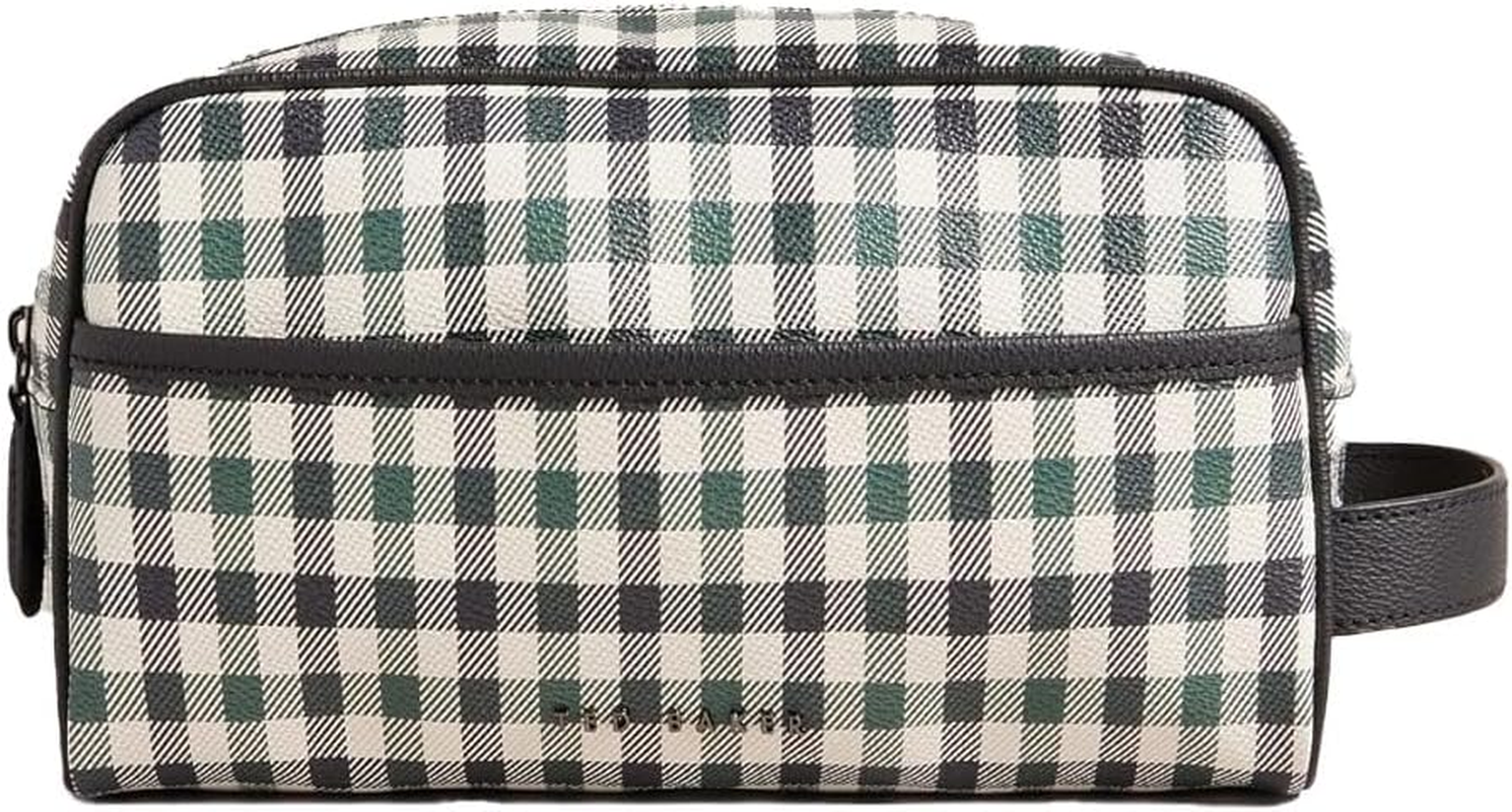 Ted Baker Mens Nayrrn Printed House Check Wash Toiletry Bag in Dark Blue, Dark Blue, One Size, Classic