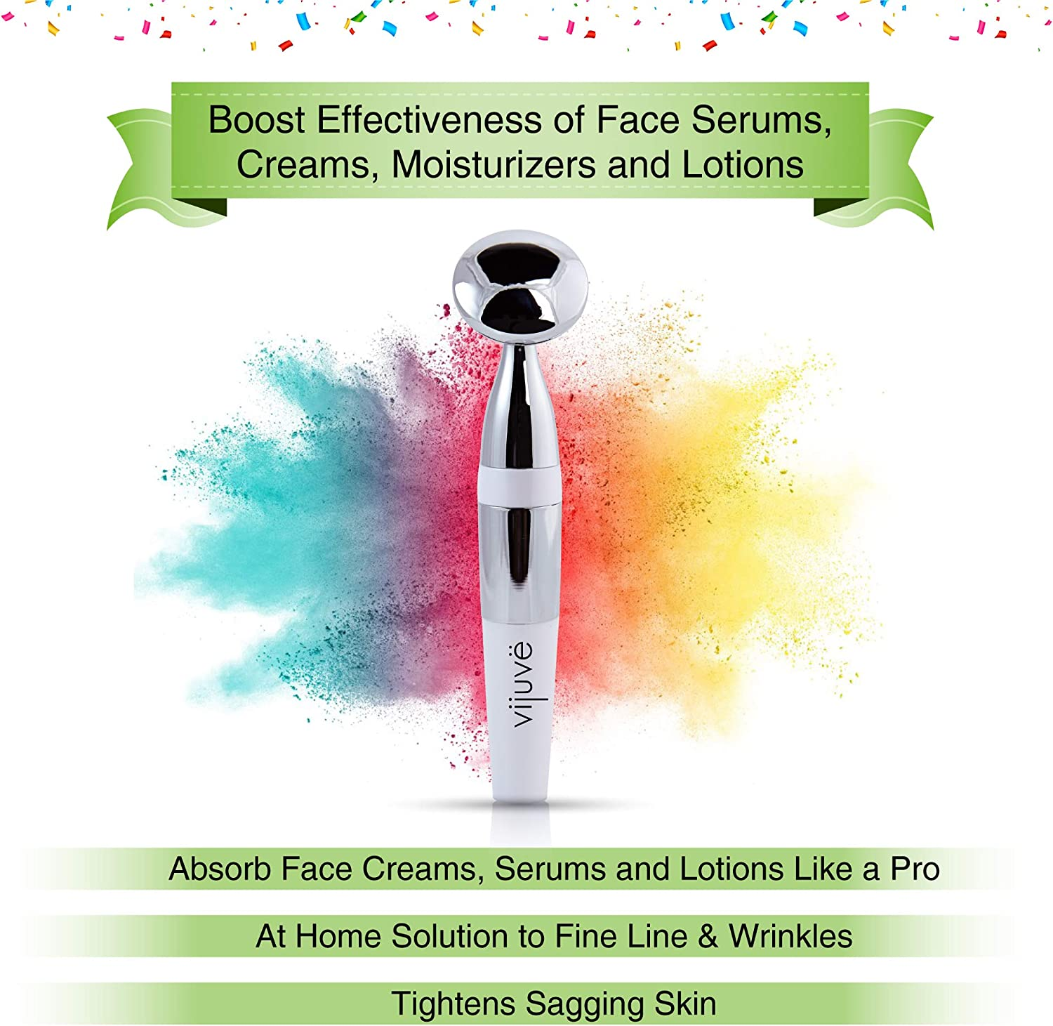 VIJUVE anti Aging Face Massager for Wrinkles Appearance Removal and Facial Skin Tightening - Boost Effects of Skin Care Cream, Serum - anti Wrinkle Facial Toning Massage Device image number 3