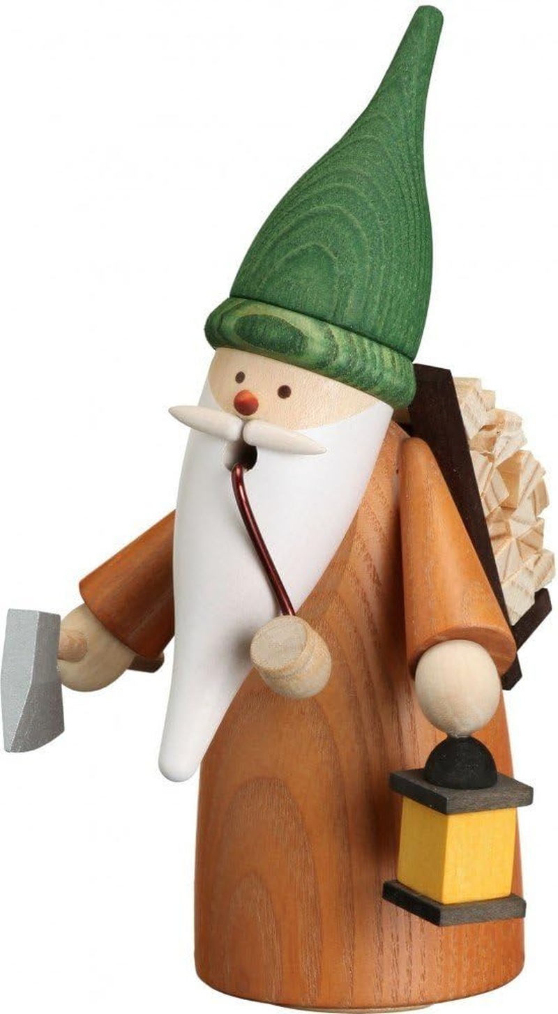 Seiffener Volkskunst German Incense Smoker Collector of Wood Gnome, Height 16 Cm / 6 Inch, Original Erzgebirge by Seiffener Volkskunst