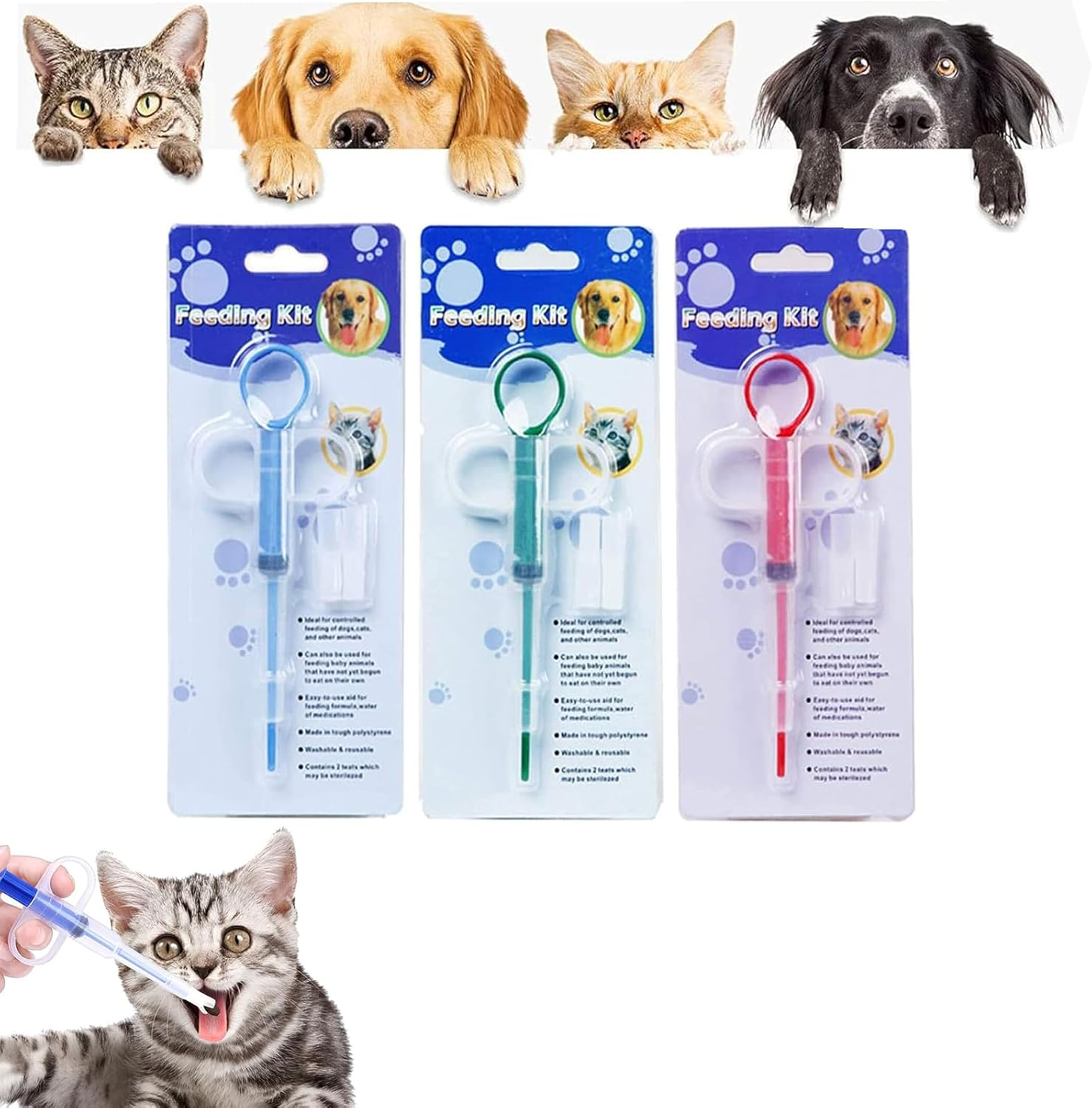 Pet Pill Dispenser Medicine Feeder Pet Is Given Medicines Medical Feeding Tool - Pet Pill Dispenser Syringes Super Durable and Reusable Extremely Convenient (3 Pack) image number 6