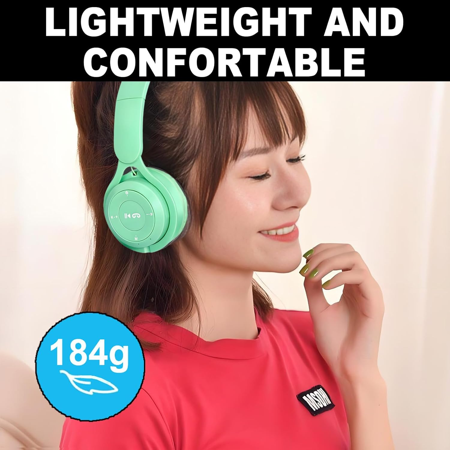 Upgraded Hybrid Active Noise Cancelling Headphones with Transparent Modes Wireless Bluetooth with Mic, Deep Bass,Soft-Earpads Headset Green