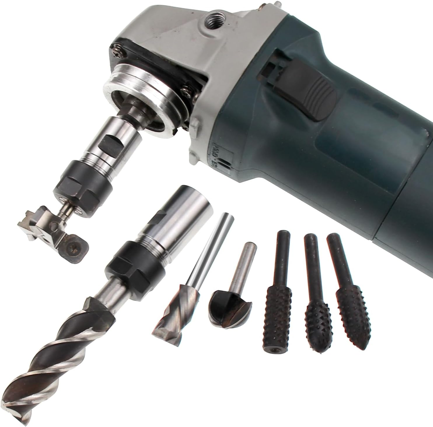 5/8"-11 Thread Angle Grinder Extension Shaft Set Electric Drill Conversion Collets Adapter Woodworking Tool Accessories Include Spring Collet 1/4" & 1/2" 3PCS (Silvery) image number 1