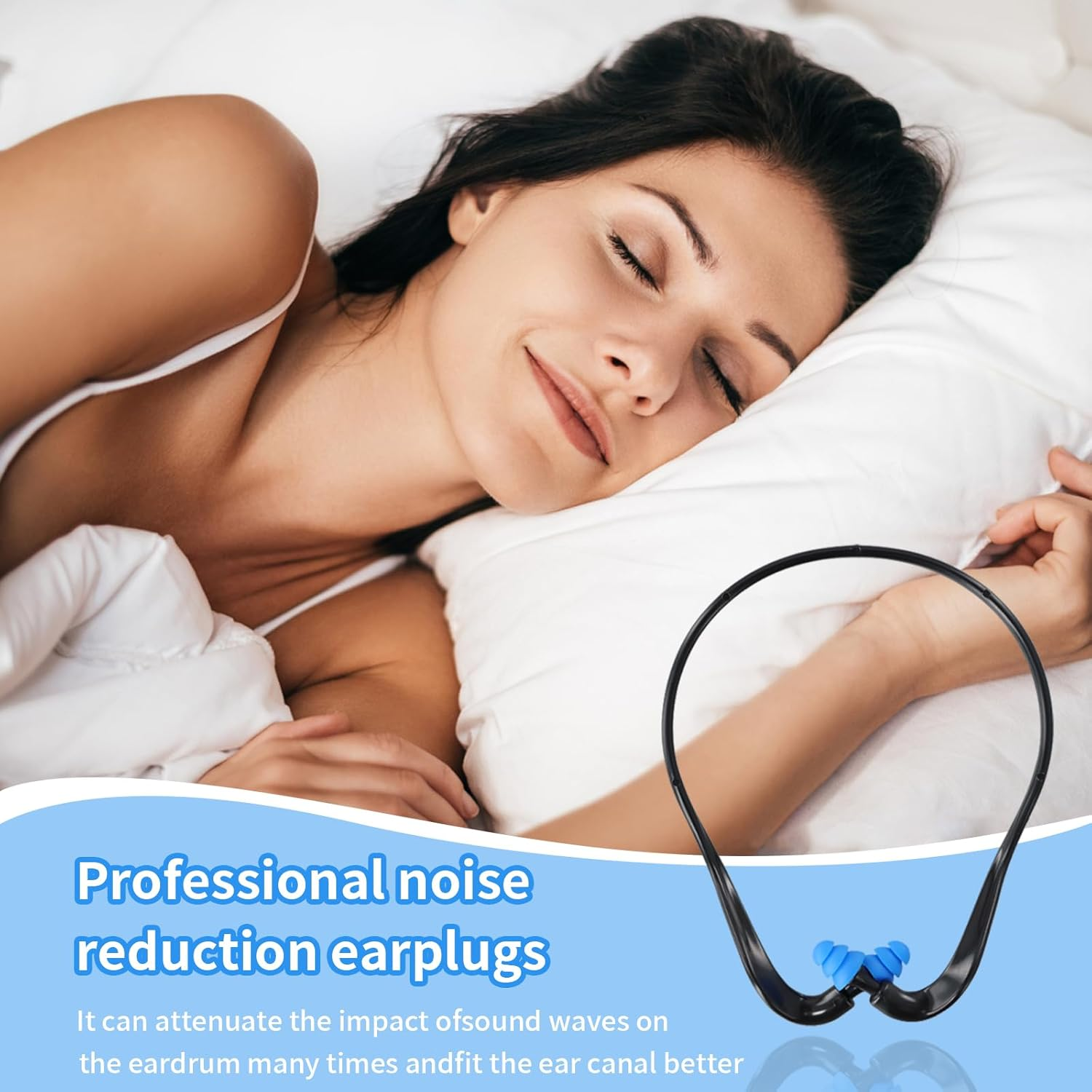 Head-Mounted Earplugs, Caps Banded Earplugs, 10Pcs Silicone Earplug, Reusable & Soundproof Comfortable Fit Ideal for Sleep, Work, Construction Sites Automotive Environments