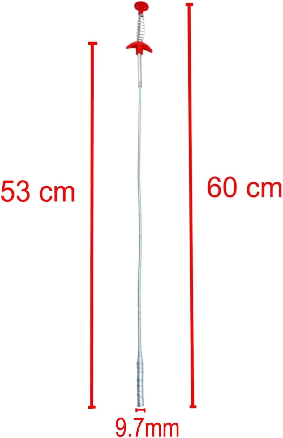 JZK 60CM Kitchen Bathroom Sink Drain Pipe Unblocker Tool, Four-Jaw Handle Spring Grabber Tool, Drain Cleaning Brush Bendable Flexible Long Wire Rod Stick, Pipe Dredging Tool for Sink Blockages image number 1