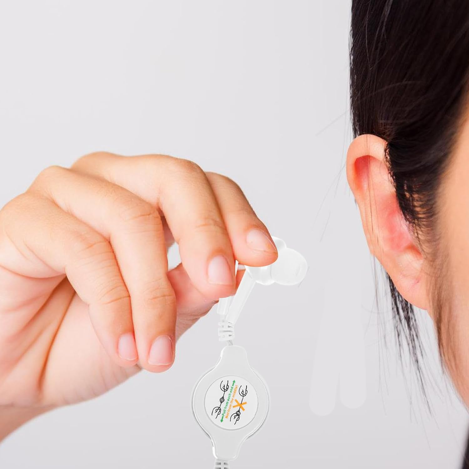 TEHAUX Wired In-Ear Headphones, 3.5Mm Wired Earbuds, MP3 Phones Portable Double Pull Telescopic Headphones Buds over the S Headset Player Noise Reduction image number 2