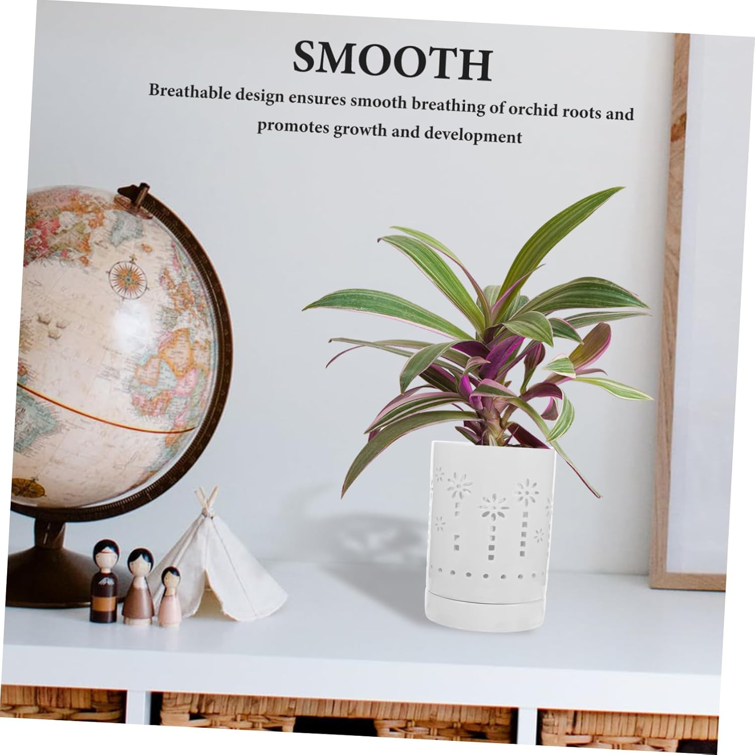 Orchid Pot Drainage Breathable Orchid Planter for Use and Lightweight Flower Container Sunflower Design image number 4