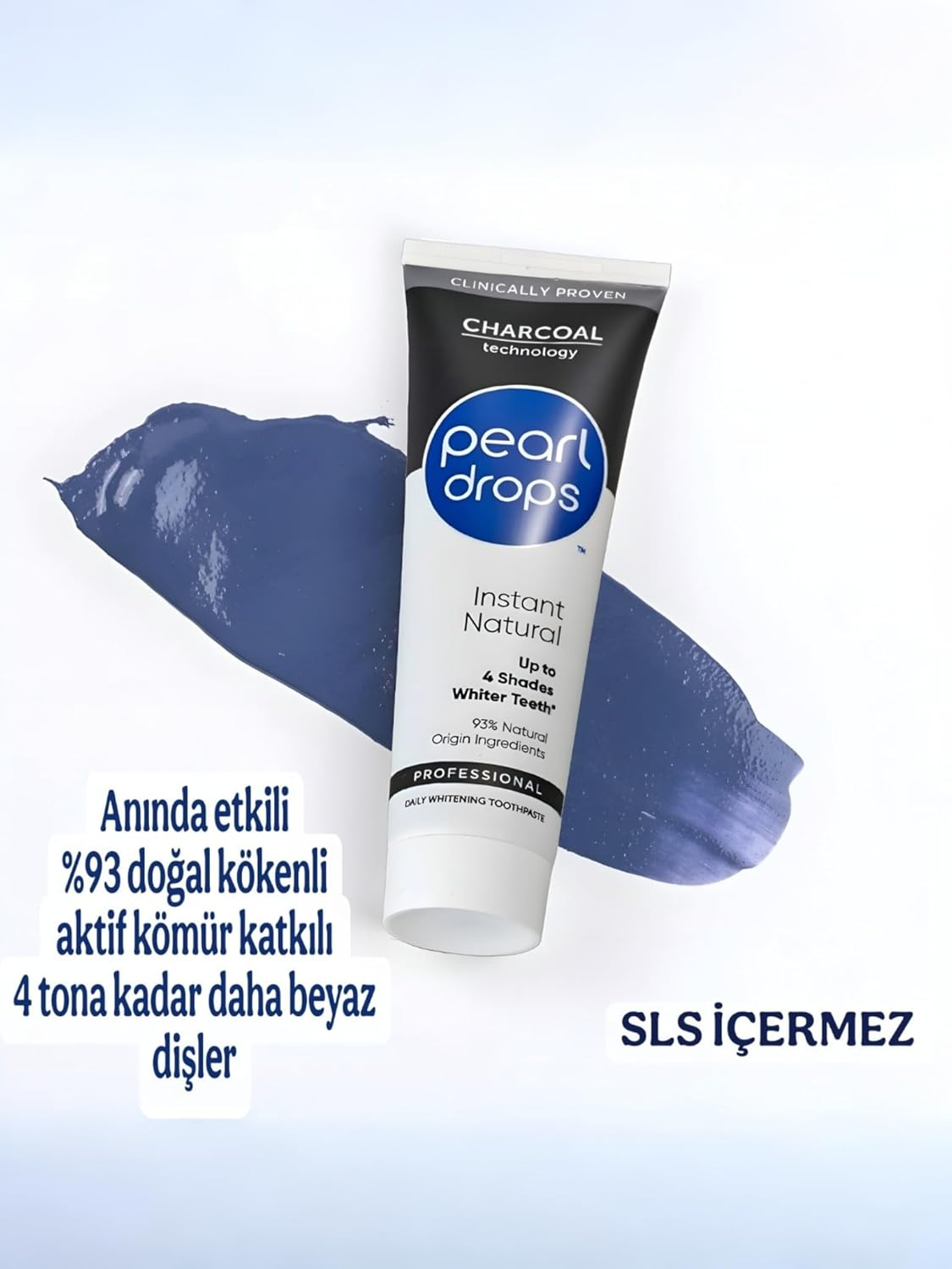 Pearl Drops Instant Natural White Charcoal Whitening Toothpaste, 100G image number 3