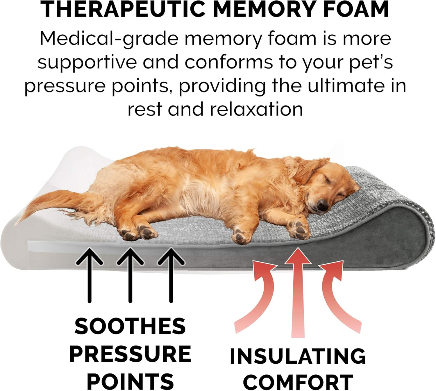 Furhaven Pet Dog Bed - Memory Foam Minky Plush and Velvet Ergonomic Luxe Lounger Cradle Mattress Contour Pet Bed with Removable Cover for Dogs and Cats, Gray, Large image number 4