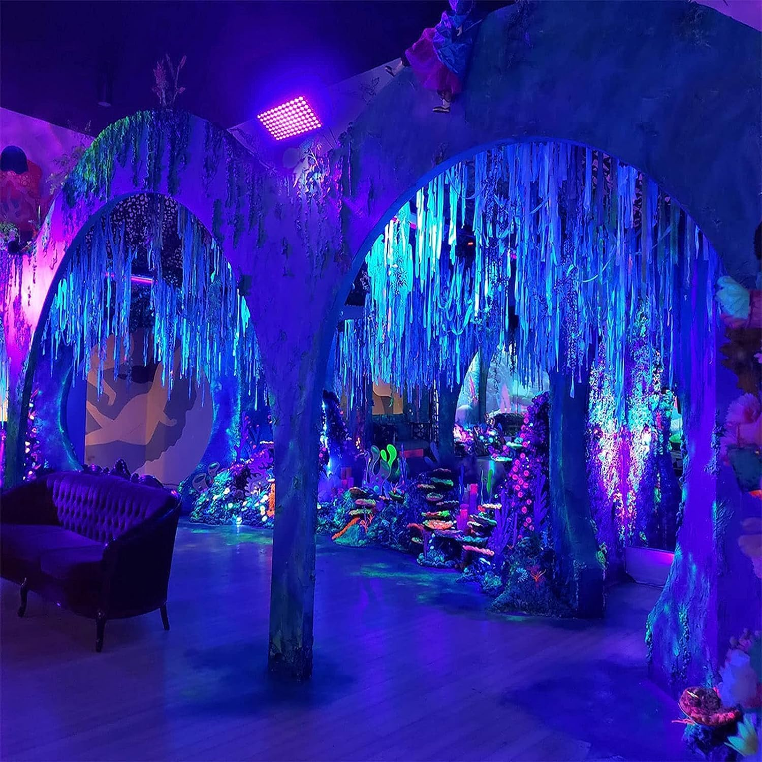 Glostars 100W LED UV Black Light Lamp, Black Light Spotlight, IP66 Waterproof, 395-400Nm UV Party Light with Switch for Bar, Party Supplies, Black Light Decoration (100W (2 Pack)) image number 4