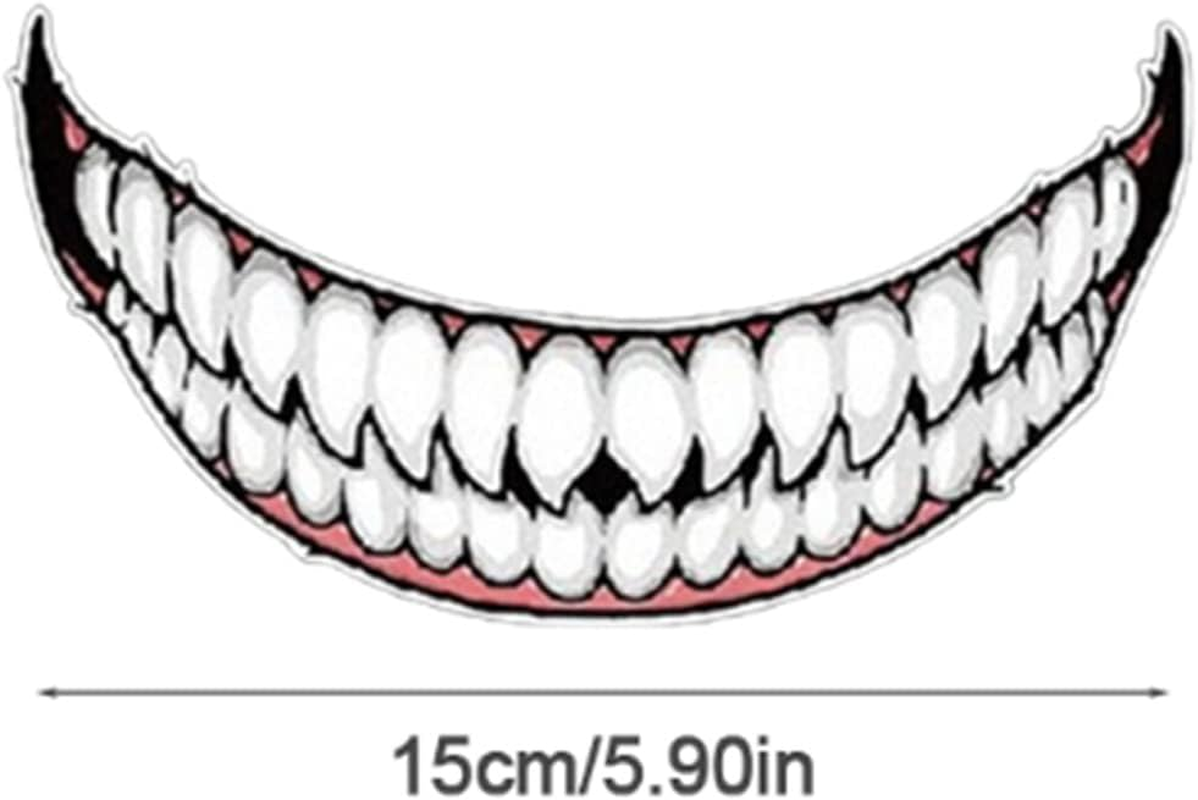 Royalo Helmet Decorative Decals - Smile Teeth Stickers for Car and Motorcycle - DIY Self-Adhesive Shark Teeth Decals image number 2