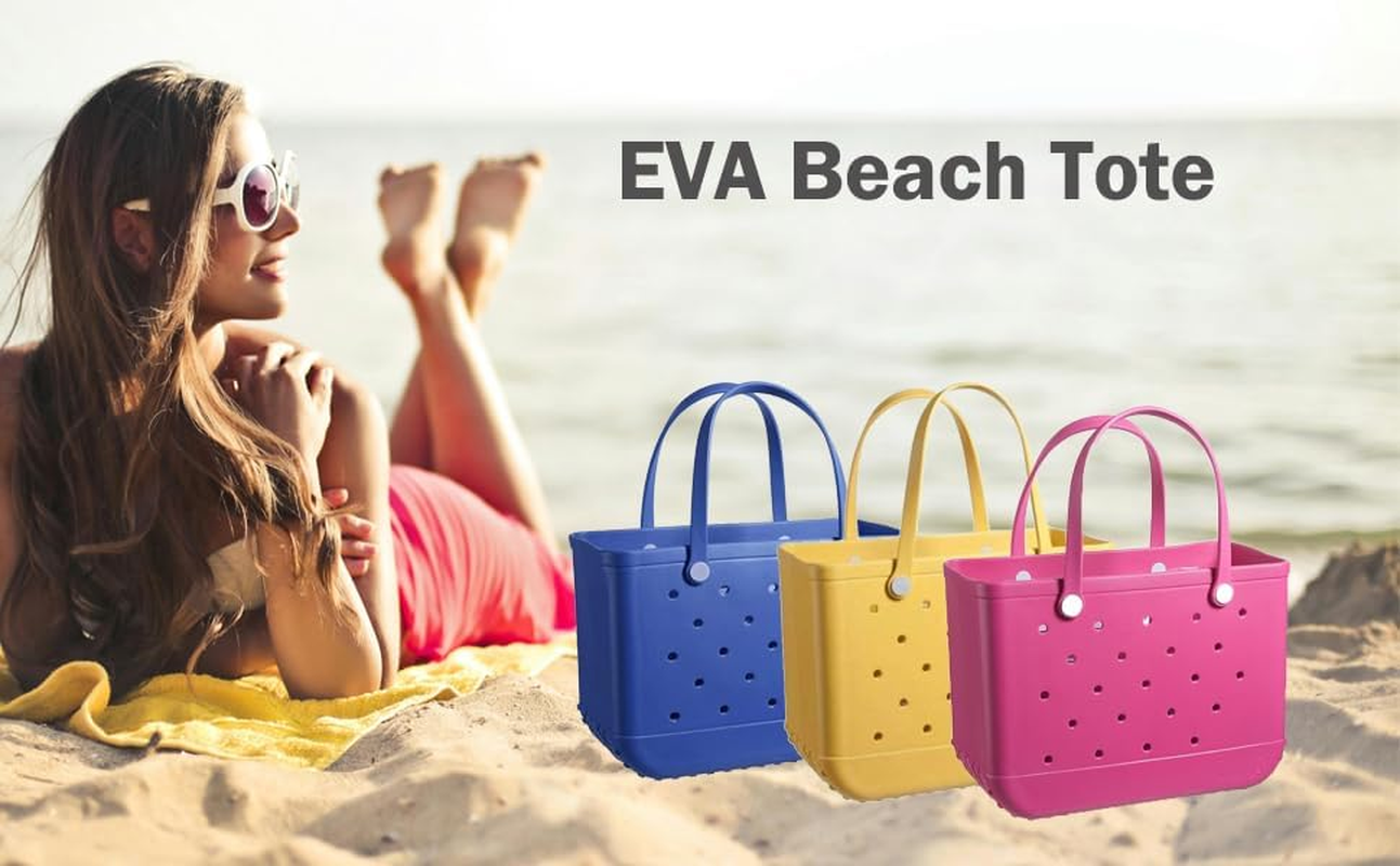 Large Waterproof Beach Tote Bag, Royal Blue, Perforated Design with Dual Handles image number 5