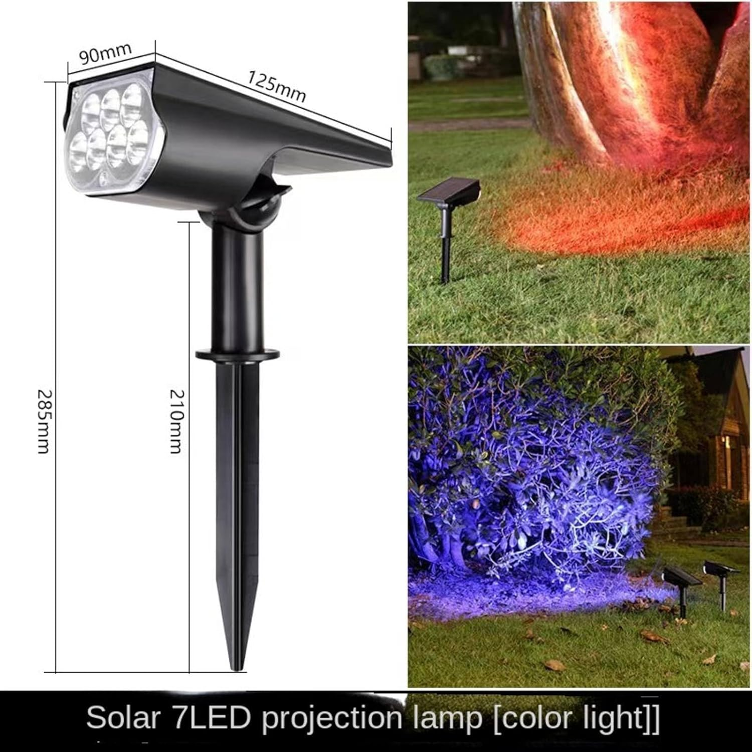 Solar Spot Lights Outdoor, 2 Pack Warm White Landscape Spotlights Dusk to Dawn 3 Modes 3 Brightness Adjustable, IP65 Waterproof Solar Lights for Lawn Tree Patio Driveway Path image number 3