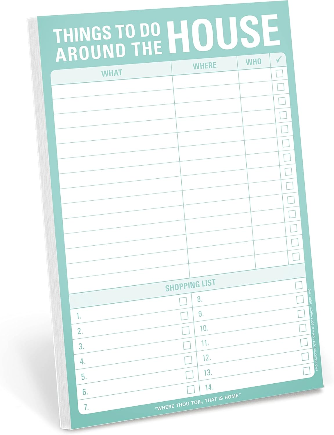 1-Count Knock Knock Things to Do around the House Pad with Magnet, Honey Do List Note Pad & Shopping Grocery List Pad, 6 X 9-Inches (Teal) image number 6