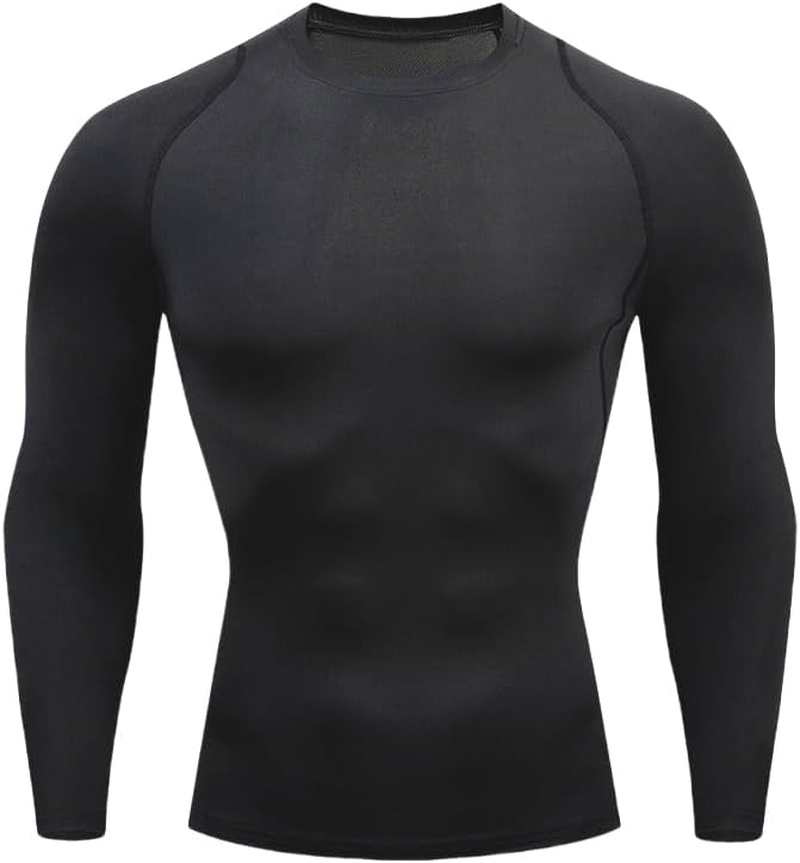 Smatstyle Compression Shirt Men'S Athletic Functional Shirt Long Sleeve Quick-Drying Compression Sports Shirt Breathable Running Shirt for Fitness