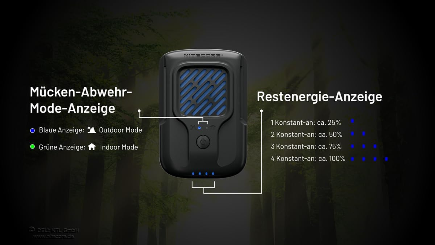 Nitecore 10Hr Max 11 Feet Indoor 16 Feet Portable Electronic Multipurpose Outdoor Mosquito Repeller, 229 G image number 2
