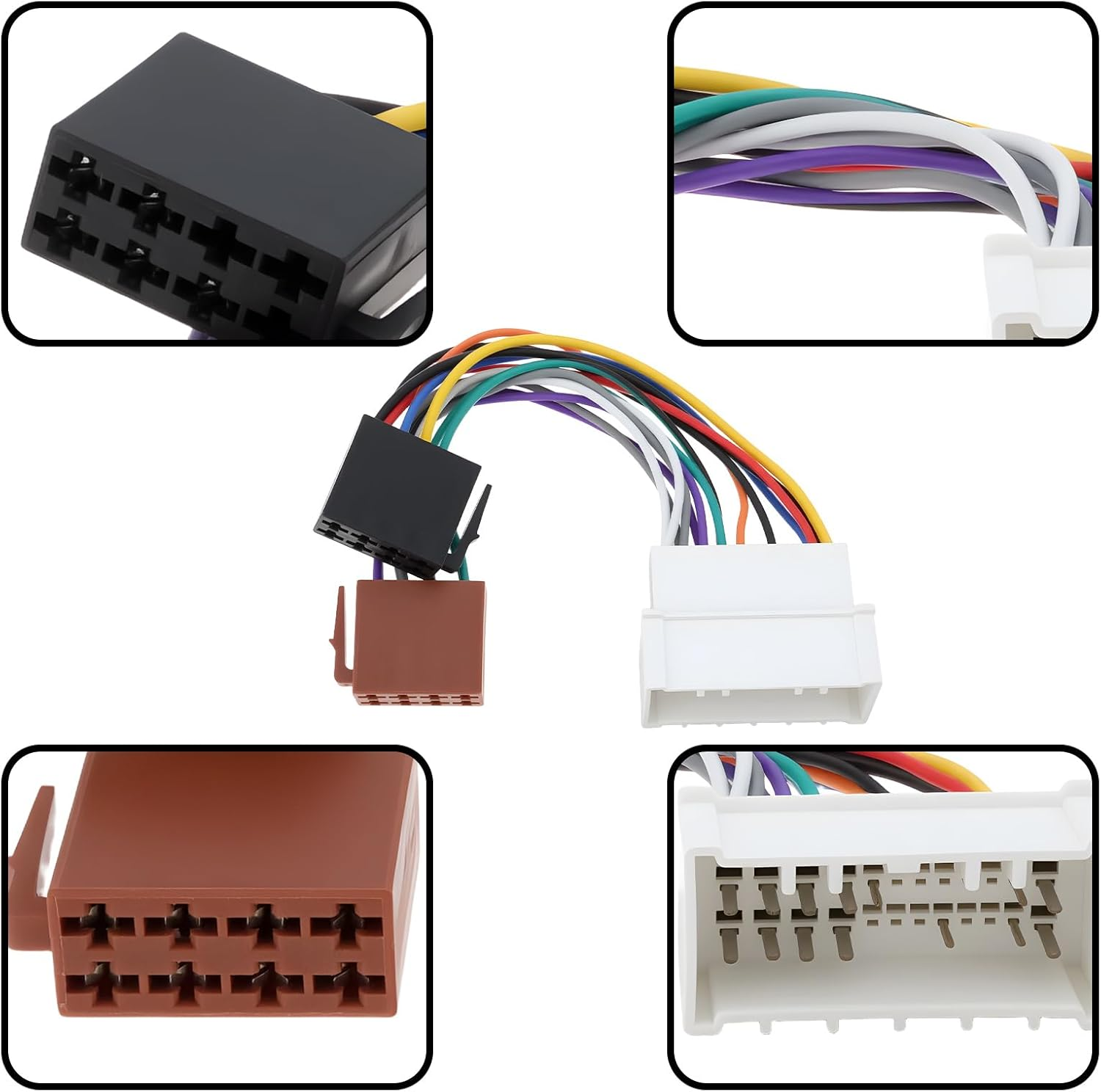 YINETTECH 2Pcs Car Radio Adapter Cable ISO Harness Compatible with Kia 2005+ image number 1