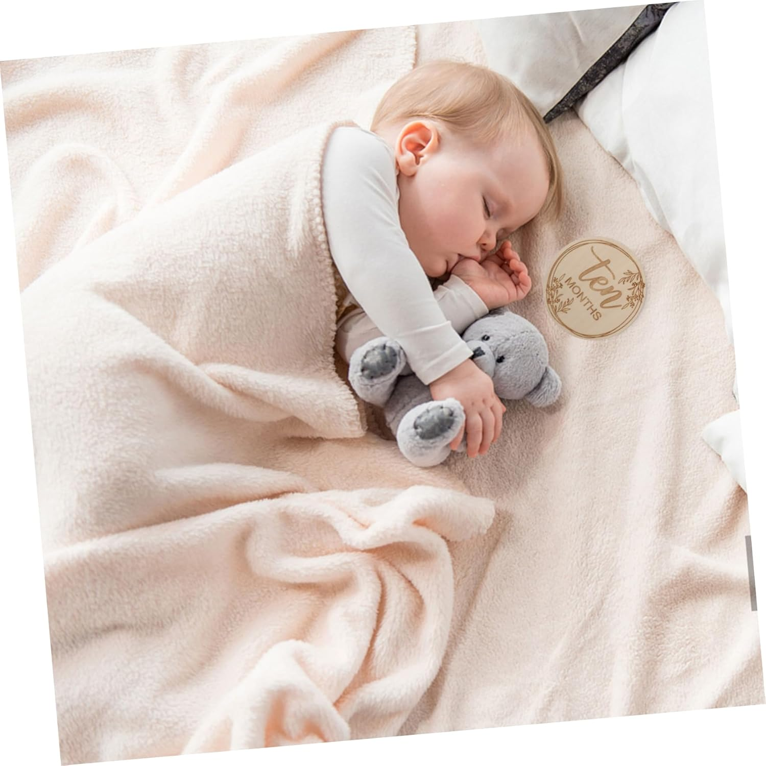 1Set Newborn Milestone Cards Wooden Growth Cards for Birth Memories Recording Monthly Milestones Reusable Lightweight Design image number 5