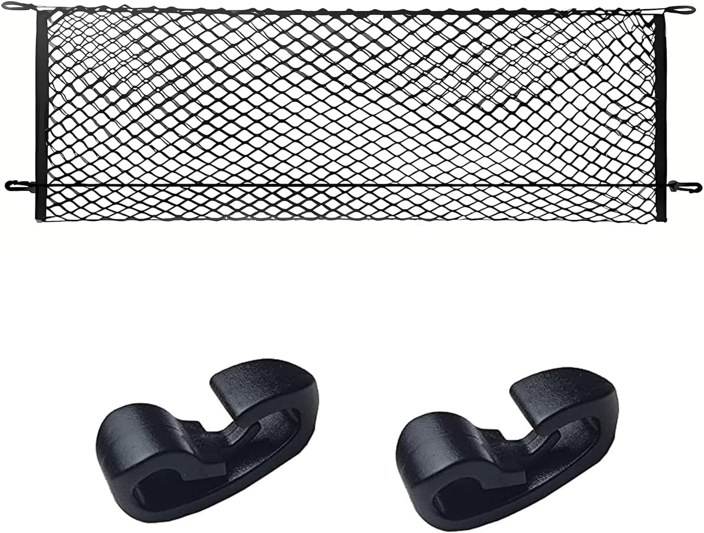 Cargo Net Compatible with 2019 to 2025 Subaru Forester, Black, Nylon/Polyester, Hook Fastener image number 6
