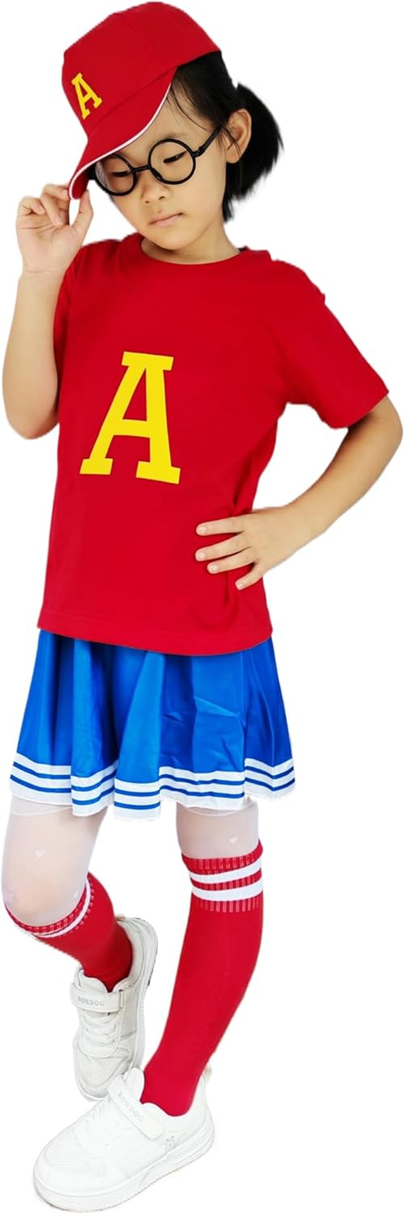 Halloween Costumes Kids Boys or Girls Alvin Book Week Costume with Tshirt Cap Soccer Socks and Glasses Frame image number 4