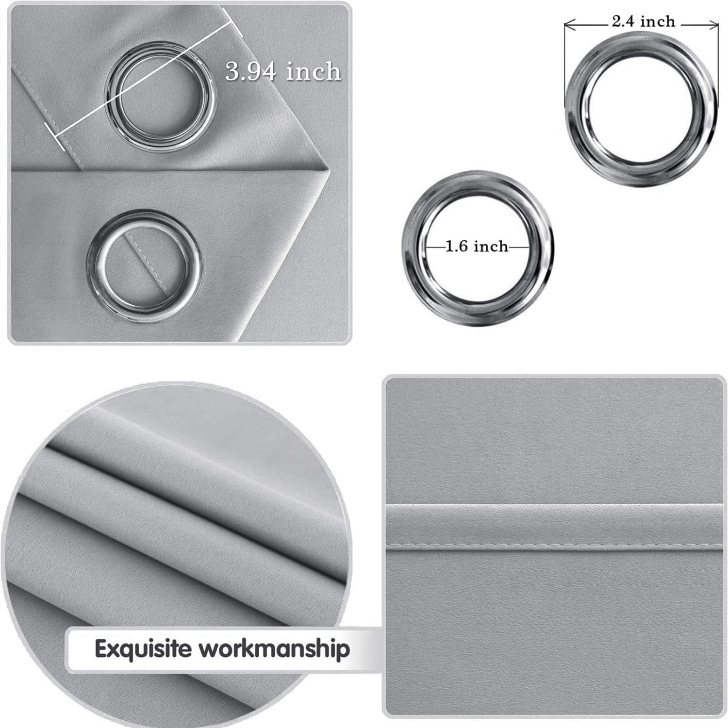 DWCN Total Privacy Room Divider Blackout Curtain - Thermal Curtains for Patio Door, Living Room, Bedroom Partition and Shared Office Space, 1 Grommet Curtain Panel, 8.3Ft Wide X 7Ft Tall, Silver Grey